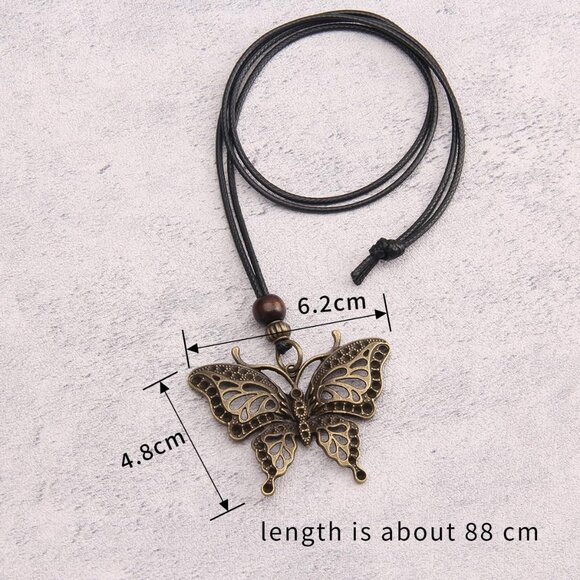 Necklaces for Women Wooden Pendant Vintage Sweater Chain Handmade - Picture 6 of 9